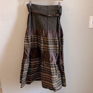 Rinascimento Skirt Linea Misqui Ruffles Taffeta Removable Belt Size Medium